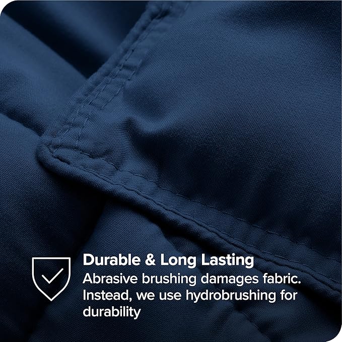 Bare Home Bed-in-A-Bag 8 Piece Comforter & Sheet Set - Split King - Goose Down Alternative - Ultra-Soft 1800 Premium Bedding Set (Split King, Dark Blue/Dark Blue)