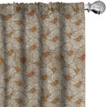 Ambesonne Vintage Window Curtains Pack of 2, Sketch Art Style Gerbera Daisies Abstract Flowers Autumn Garden Flourish, Lightweight Set with Rod Pocket, 4 Panels of - 28" x 95", Marigold Orange