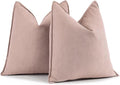 ZWJD Dusty Pink Pillow Covers 18x18 Set of 2 Chenille Throw Pillow Covers with Elegant Design Soft and Luxurious Decorative Throw Pillows for Couch, Bed, and Home Decor