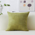 Home Brilliant Euro Spring Pillow Cover 26x26 Striped Textured Green Velvet Pillow Corduroy Decorative Europe Sham Throw Pillow for Couch Decor, (66x66 cm, 26 inch), Grass Green