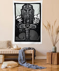 Lunarable Viking Tapestry, Thor Son of Odin Monochrome Design Guardian of Asgard Scandinavian Culture, Wall Hanging for Bedroom Living Room Dorm Decor, 40" X 60", Black White