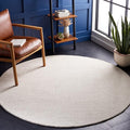 SAFAVIEH Abstract Collection Area Rug - 11' Round, Ivory & Beige, Handmade Wool, Ideal for Living Room, Bedroom, Dining Room (ABT468E-11R)