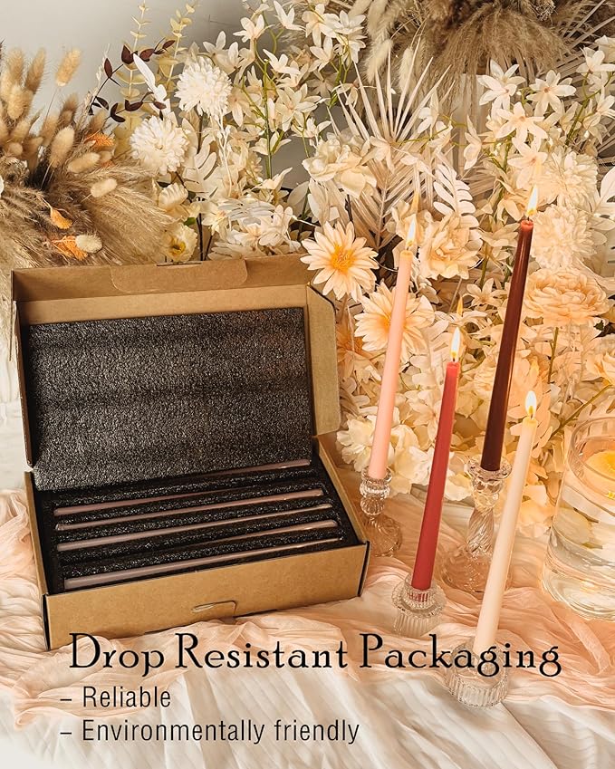 12 inch Red Gradient Taper Candles Unscented Smokeless Long Tall Tapered Candle for Candlesticks Sticks Wedding Advent Home Decor Dinner Christmas，Set of 12