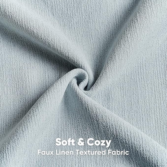 HAUSSY Dusty Blue Throw Pillow Covers 20x20 Inch Set of 2,Boho Decorative Faux Linen Throw Pillows Cozy Farmhouse Accent Cushion Covers,Home Decor for Couch Sofa Bed Living Room