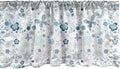 Lunarable Flower Window Valance, Snowflakes Flowers and Butterflies Christmas Snowy Wintertime Stylization, Curtain Valance for Kitchen Bedroom Decor with Rod Pocket, 54" X 12", White and Black