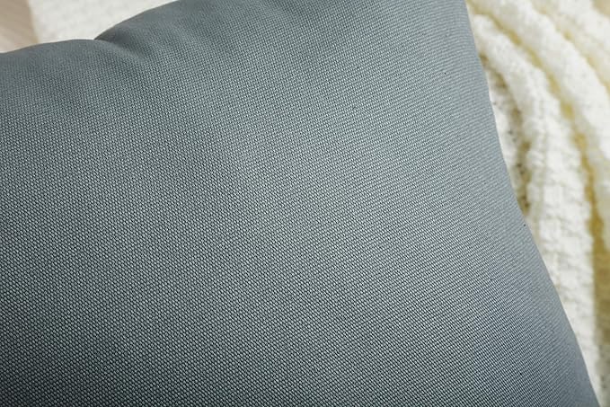 TangDepot Handmade Decorative Solid 100% Cotton Canvas Throw Pillow Covers /Pillow Shams, (18" x18" , Steel Grey, 1 Count (Pack of 1))