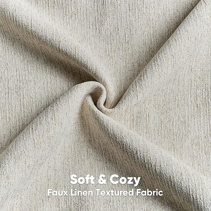 HAUSSY Natural Linen Throw Pillow Covers 16x16 Inch Set of 2,Boho Decorative Faux Linen Throw Pillows Cozy Farmhouse Accent Cushion Covers,Home Decor for Couch Sofa Bed Living Room