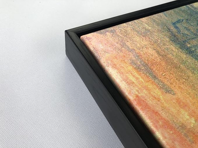 Wieco Art Impression Sunrise Modern Framed Canvas Wall Art Canvas Prints of Claude Monet Oil Paintings Reproduction Seascape Artwork Sea Pictures on Canvas for Home Decorations
