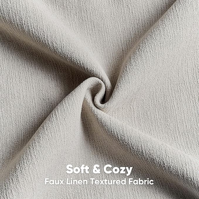 HAUSSY Oatmeal Throw Pillow Covers 20x20 Inch Set of 2,Boho Decorative Faux Linen Throw Pillows Cozy Farmhouse Accent Cushion Covers,Home Decor for Couch Sofa Bed Living Room