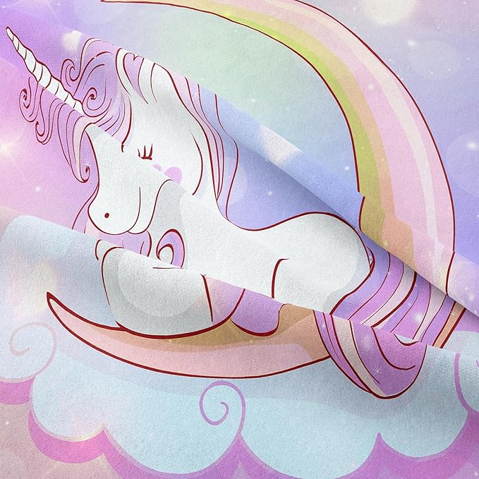 Tailor Shop Unicorn Girls Comforter Sets Full Size,Unicorn Purple Bedding Sets for Girls Kids Teens with 2 Pillowcase