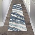 LUXE WEAVERS Lagos Collection 7983 Blue 2x7 Art Deco Area Rug