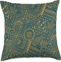 Scandinavian Ethno Mosaic Folklore Pattern 1 - Fan Fun Throw Pillow