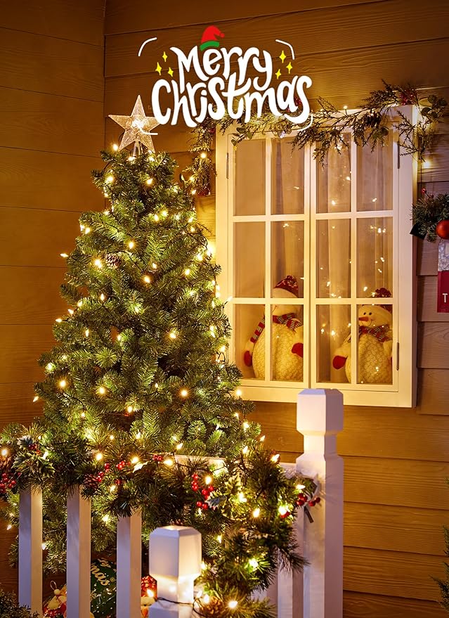 Brightown LED Christmas Mini Lights, 39Feet 100 LED Clear Bulbs String Lights with 8 Light Modes, Connectable Fairy Lights Plug in for Outdoor Xmas Trees Garland Wreath Holiday Decorations, Warm White