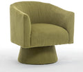 Swivel Accent Chair, Modern 360° Barrel Chair, Corduroy Upholstered Single Sofa for Living Room, Bedroom(Green)