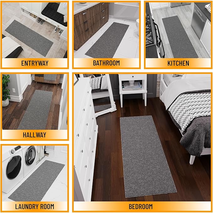 Ottomanson 3' x 5' Shaggy Area Rug - Plush & Cozy Non-Slip Carpet for Bedroom, Living Room & Nursery - Non Shedding & Durable for High-Traffic Areas, Gray