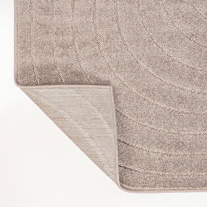 Eyely NCS101C-8 Odense High-Low Minimalist Angle Geometric Light Taupe 8 ft. x 10 ft. Indoor/Outdoor Area Rug, for Home, Backyard, Patio, Porch, Bedroom, Kitchen, Living Room