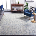 SAFAVIEH Abstract Collection Area Rug - 8' x 10', Blue & Charcoal, Handmade Wool, Ideal for High Traffic Areas in Living Room, Bedroom (ABT468B)