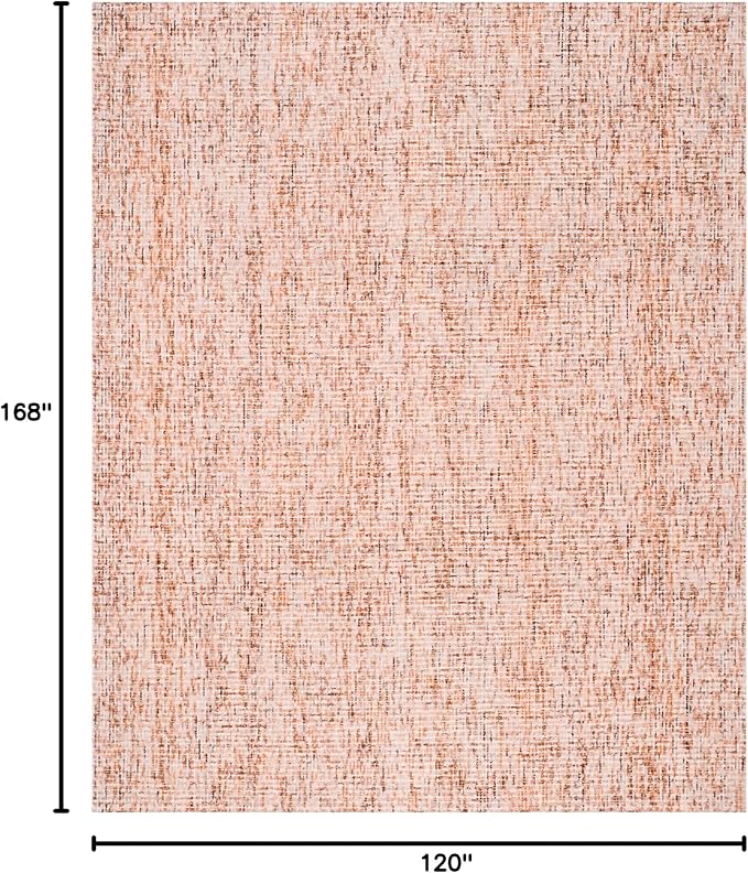 SAFAVIEH Abstract Collection Area Rug - 10' x 14', Beige & Rust, Handmade Wool, Ideal for Living Room, Bedroom, Dining Room (ABT468A-10)