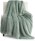 Bedsure GentleSoft Fluffy Sage Green Throw Blanket, Sage Green Decor for Room, Soft Cozy Fuzzy Plush Minky Thick Warm Sherpa Fleece Faux Fur Throw Blanket for Couch, Decorative Spring Gifts, 50x60