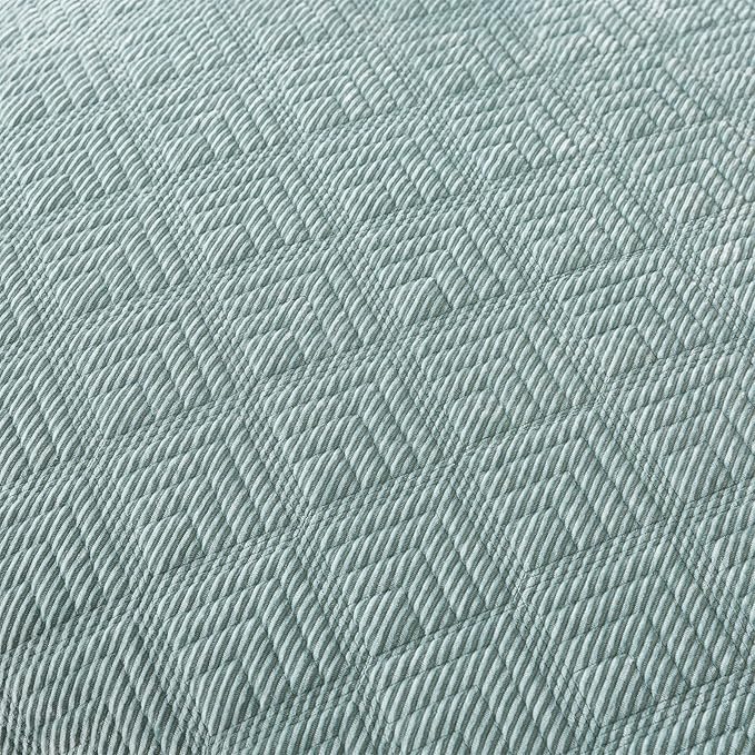 HoneiLife Queen Quilt Bedding Set - 3 Pieces Corduroy Quilt Sets Luxurious Bedspreads Embroidered Coverlets Autumn & Winter Bedding Set All Season Quilts-Mint Green