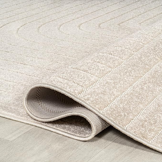 Eyely NCS101A-14 Scandinavian Odense Minimalist Angle Geometric Indoor Rug, Pet Friendly, Non-Shedding, Stain Resistant, Easy-Cleaning, Ivory/Cream, 10 ft. x 14 ft., Indoor/Outdoor, Area Rug