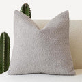 Foindtower Textured Boucle Throw Pillow Covers Accent Solid Pillow Cases Cozy Soft Decorative Couch Cushion Case for Chair Sofa Bedroom Living Room Home Decor, 18 x 18 Inch,Neutral Grey