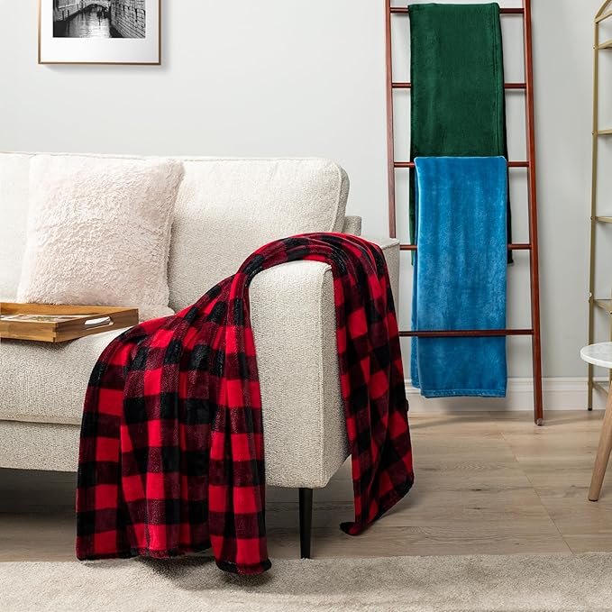 PAVILIA Fleece Blanket Queen Size | Super Soft, Plush, Luxury Flannel Throw | Lightweight Microfiber Blanket for Sofa Couch Bed (Emerald Green, 90x90 inches)