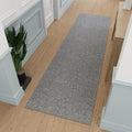 Ottomanson 2' x 24' Ultra-Thin Hallway Runner Rug - Durable Non-Slip Carpet for High-Traffic Areas - Fits Under Doors for Seamless Entry - Ideal for Kitchen, Entryway, Bedroom & Living Room, Gray