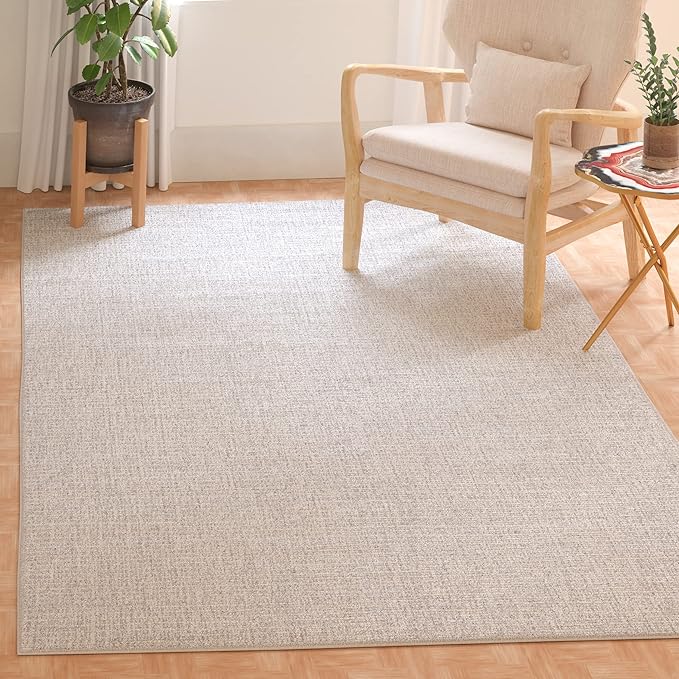 SAFAVIEH Abstract Collection Accent Rug - 3' x 5', Light Grey & Ivory, Handmade Wool, Ideal for High Traffic Areas in Entryway, Living Room, Bedroom (ABT468F)