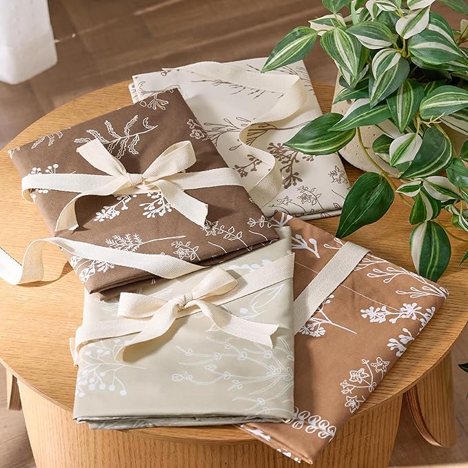Bedsure King Comforter Set - Beige Bed Set, 3 Pieces Cute Floral Bedding, 1 Soft Botanical Flowers Comforter and 2 Pillow Shams