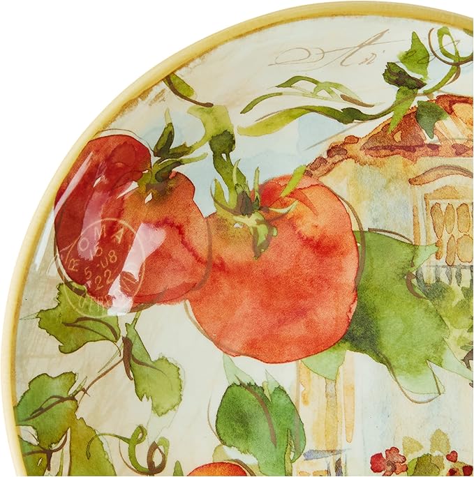 Certified International Piazzette 9.25" Soup/Pasta Bowls, Assorted Designs, Set of 4