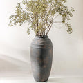 Large Ceramic Rustic Vase - 12.87 inch Tall Decorative Farmhouse Vase for Home Decor, Living Room, Shelf Decor, Enterway, Office, Table Decoration