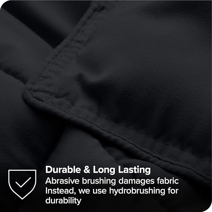 Bare Home Bed-in-A-Bag 7 Piece Comforter & Sheet Set - California King - Goose Down Alternative - Ultra-Soft 1800 Premium - Bed Set (Cal King, Black/Black)