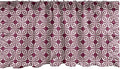 Lunarable Grid Window Valance, Traditional Abstract Symmetric Line Art Grid with Lines and Squares, Curtain Valance for Kitchen Bedroom Decor with Rod Pocket, 54" X 12", Magenta White