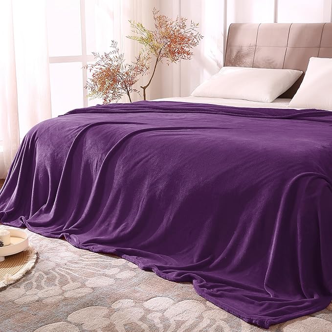 BEDELITE Fleece Blanket Purple Full Blankets for Couch & Bed, Luxury Plush Cozy Fuzzy Blanket 84" x 90", Super Soft Warm Lightweight Throw Blanket for Travel Camping