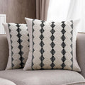 Boho Throw Pillow Covers 18x18 Set of 2 Soft Linen Farmhouse Pillow Covers Rustic Neutral Decorative Pillow Cases for Couch,Bed,Living Room Home Decor