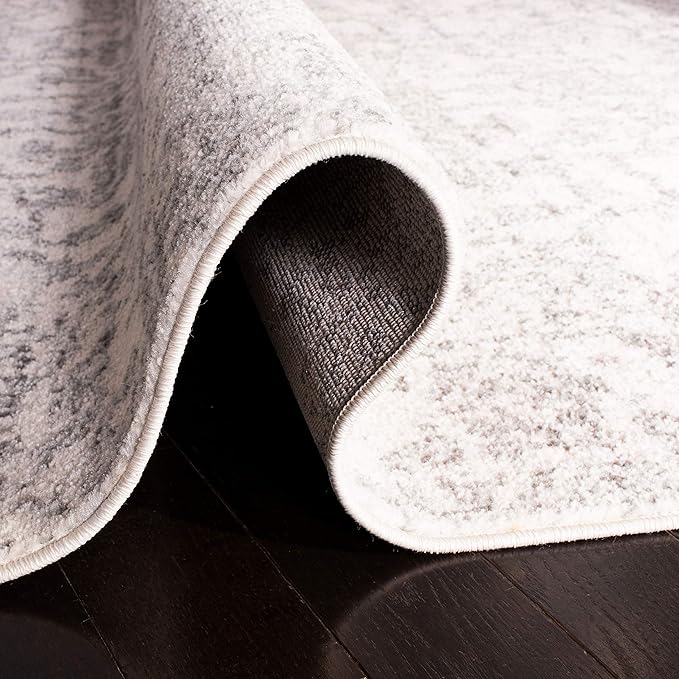 SAFAVIEH Madison Collection X-Large Area Rug - 11' x 15', Silver & Ivory, Snowflake Medallion Distressed, Non-Shedding & Easy Care, Ideal for High Traffic Areas in Living Room, Bedroom (MAD603G)