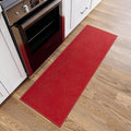 Ottomanson 2' x 6' Ultra-Thin Hallway Runner Rug - Durable Non-Slip Carpet for High-Traffic Areas - Fits Under Doors for Seamless Entry - Ideal for Kitchen, Entryway, Bedroom & Living Room, Red