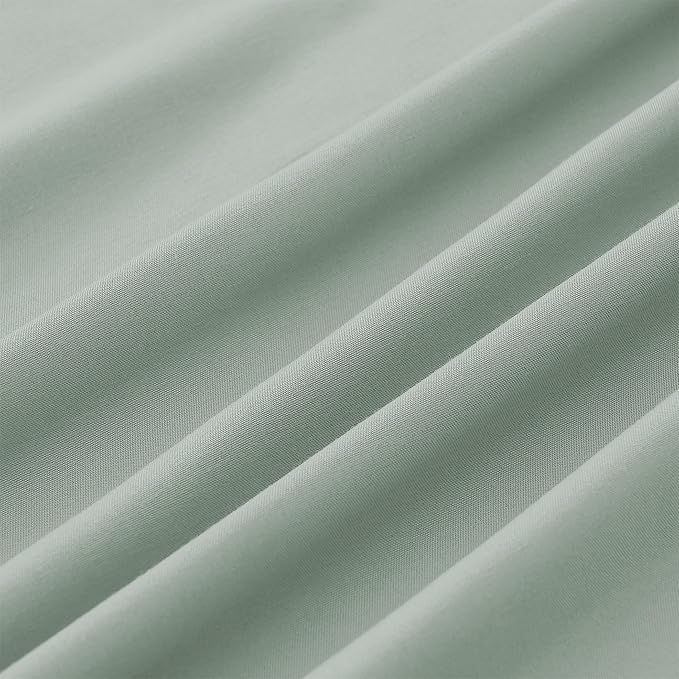 Modern Threads Soft Microfiber Solid Sheets - Luxurious Microfiber Bed Sheets - Includes Flat Sheet, Fitted Sheet with Deep Pockets, & Pillowcases Seafoam Twin