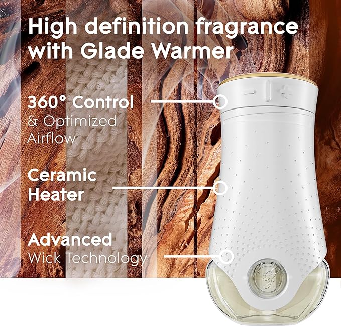 Glade PlugIns Refills Air Freshener, Scented and Essential Oils for Home and Bathroom, Cashmere Woods, 3.35 Fl Oz, 5 Count