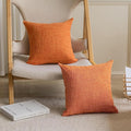 Home Brilliant Accent Pillow Covers 20x20 Set of 2 Burnt Orange Fall Throw Pillow Covers Rustic Farmhouse Decorations Throw Pillows for Couch Sofa Halloween Thanksgiving, 20 x 20 Inch, Orange