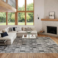Nourison Home Nordic Black Grey 8' x 10' Scandinavian Area Rug - Easy Clean, Non Shedding, Bed Room, Living Room, Dining Room, Kitchen (8' x 10')