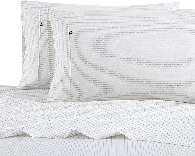 Nautica - Full Sheets, Cotton Percale Bedding Set, Casual Bedding Set (Buoy Line Grey, Full)