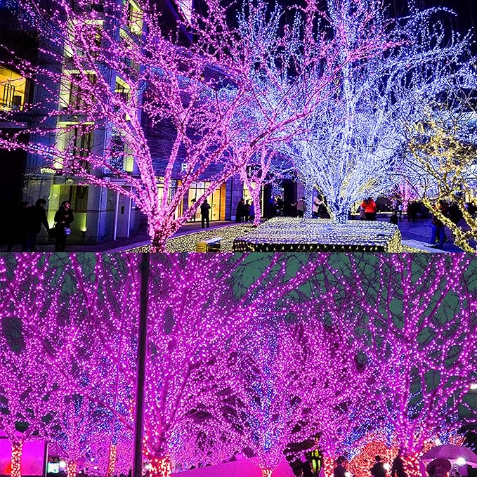 300 LED Halloween Lights, 98.5FT Halloween String Lights with 8 Lighting Modes, Waterproof & Connectable Mini Light, Plug in for Indoor Outdoor Holiday Christmas Party Bedroom Decorations (Purple)