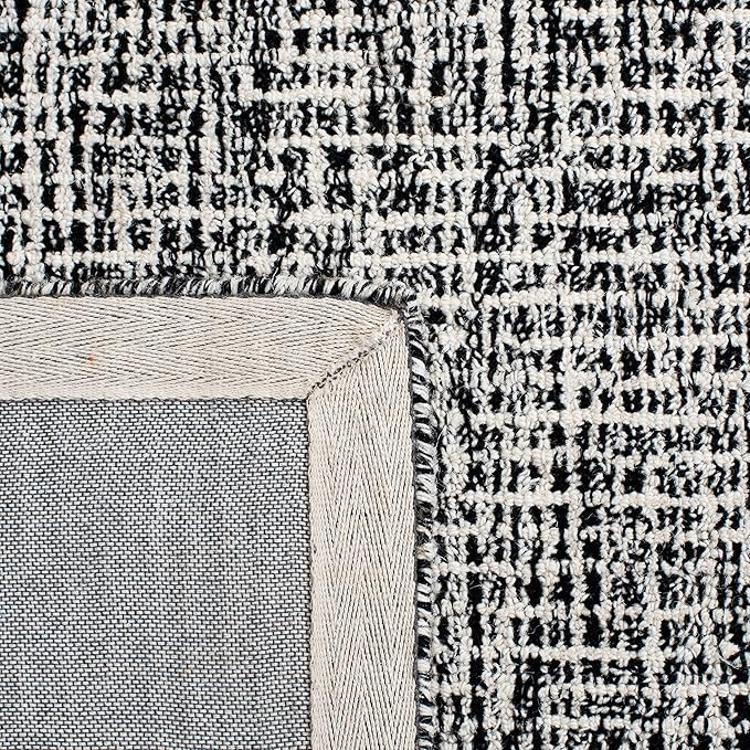 SAFAVIEH Abstract Collection Accent Rug - 2' x 3', Black & Ivory, Handmade Wool, Ideal for High Traffic Areas in Entryway, Living Room, Bedroom (ABT468Z)