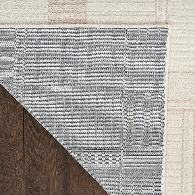 Nourison Nordic Ivory Beige 4' x 6' Scandinavian Area Rug - Easy Clean, Non Shedding, Bed Room, Living Room, Dining Room, Kitchen (4' x 6')