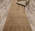 Custom Size Modern Abstract Floor Carpet Runner Rug for Hallways, Slip Resistant Latex Rubber Backed, 31 inch Wide X Customized Length, Art Gold Tan, 31 inch X 25 feet