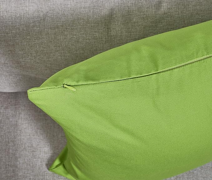 TangDepot Handmade Decorative Solid 100% Cotton Canvas Throw Pillow Covers/Cushion Covers, 45 Colors Available - (18" x18" , Apple Green, 2 Count (Pack of 1))
