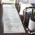 SAFAVIEH Madison Collection Runner Rug - 2'3" x 14', Teal & Ivory, Snowflake Medallion Distressed Design, Non-Shedding & Easy Care, Ideal for High Traffic Areas in Living Room, Bedroom (MAD603J)