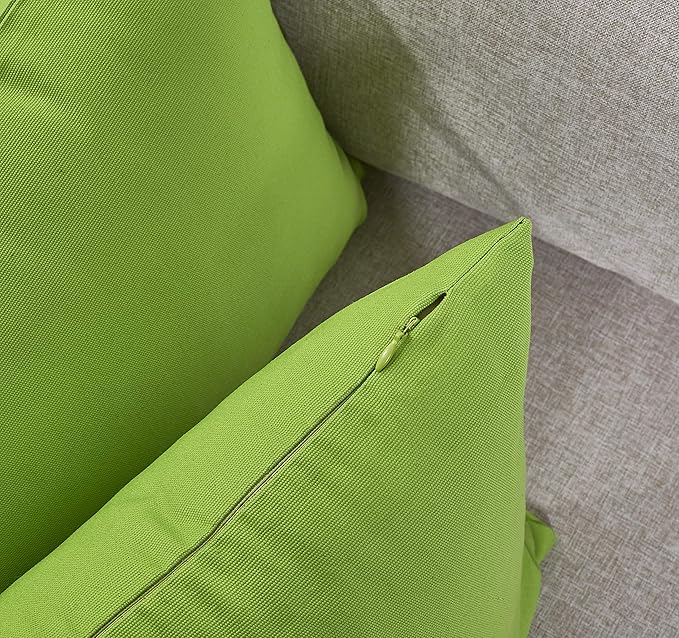 TangDepot Handmade Decorative Solid 100% Cotton Canvas Throw Pillow Covers/Cushion Covers, 45 Colors Available - (18" x18" , Apple Green, 2 Count (Pack of 1))